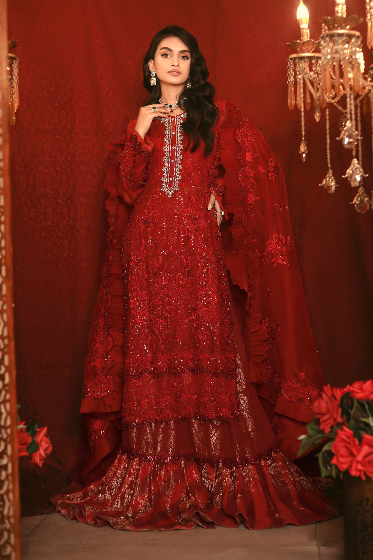 Noor-E-Fajar by Raseesa - Nooraniyat (D-04 Crimson Red)