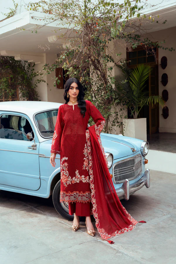 Chickankari By Naqsh (Ruby Red - 00191)