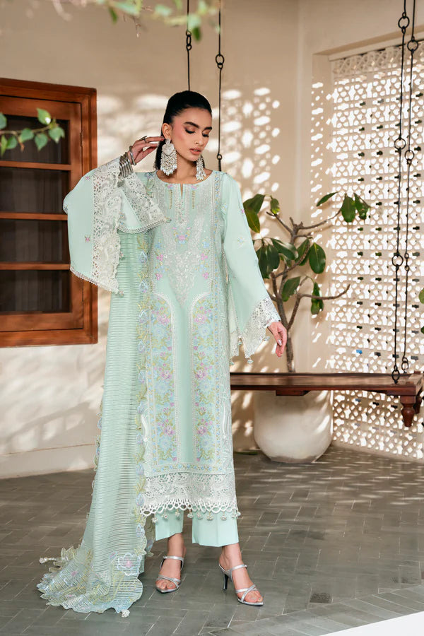 Chickankari By Naqsh (Aqua Bloom - 00196)