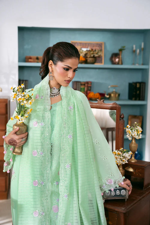 Chickankari By Naqsh (Green Lily - 00200)