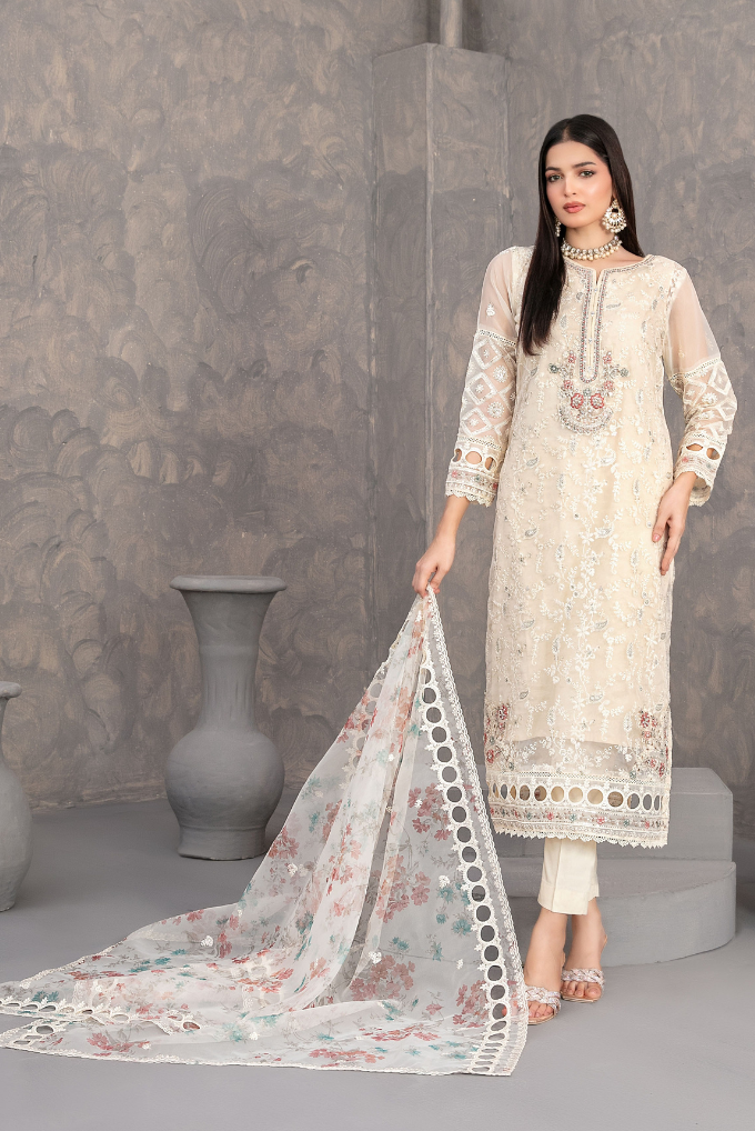 Dilkash Embroidered Fancy Organza Vol-01 D-4273