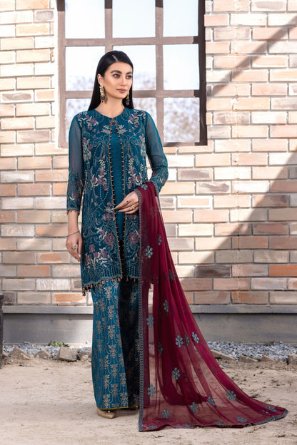 Kuch Khas By Flossie Chiffon Vol-11 (Crystal Teal)