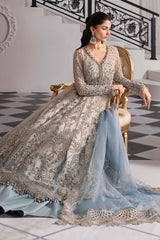 Maria.B Embroidered Chiffon Saree | BD-3002