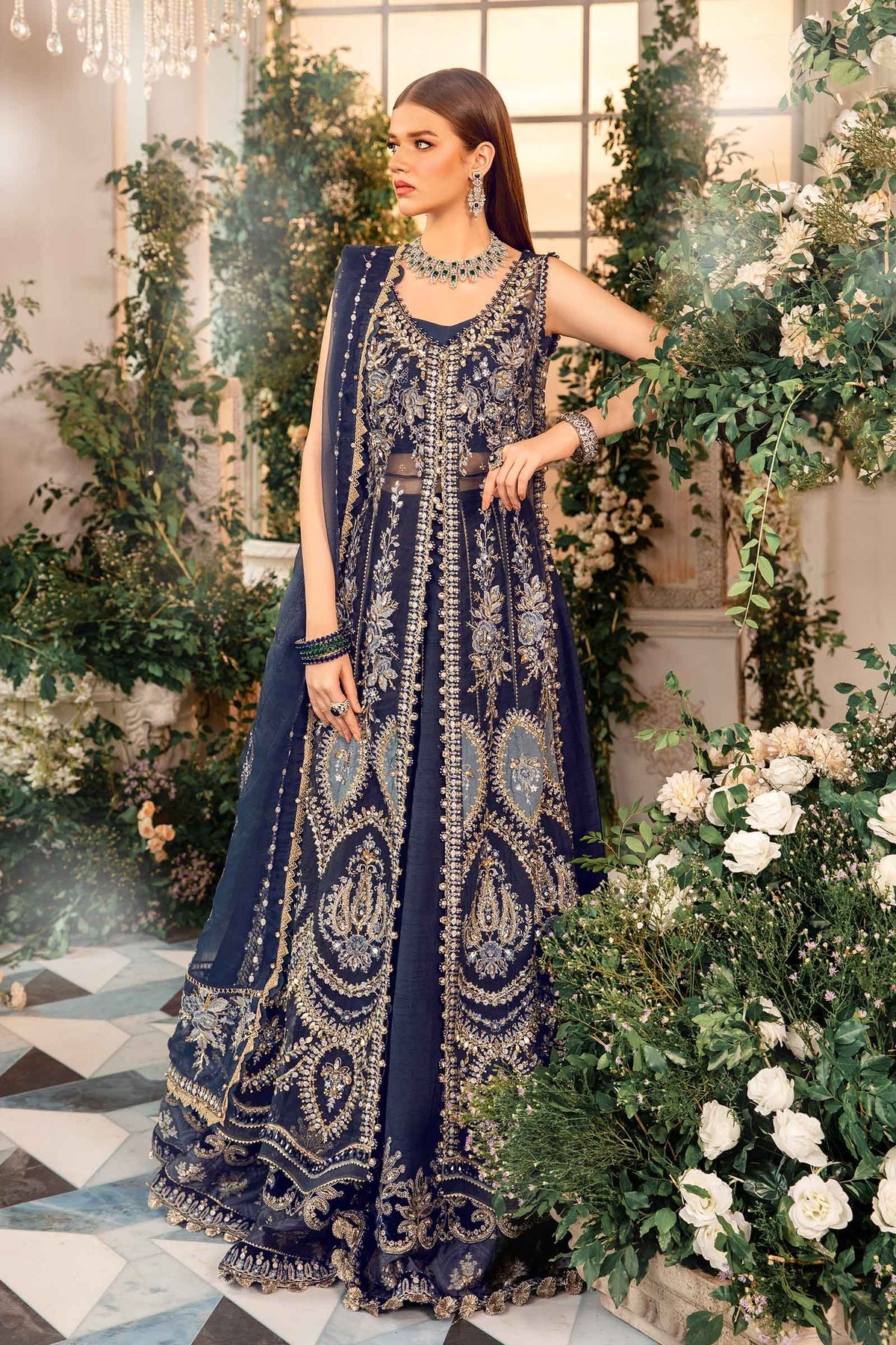 Maria B. 3 Piece Unstitched Embroidered Organza Suit BD-2901