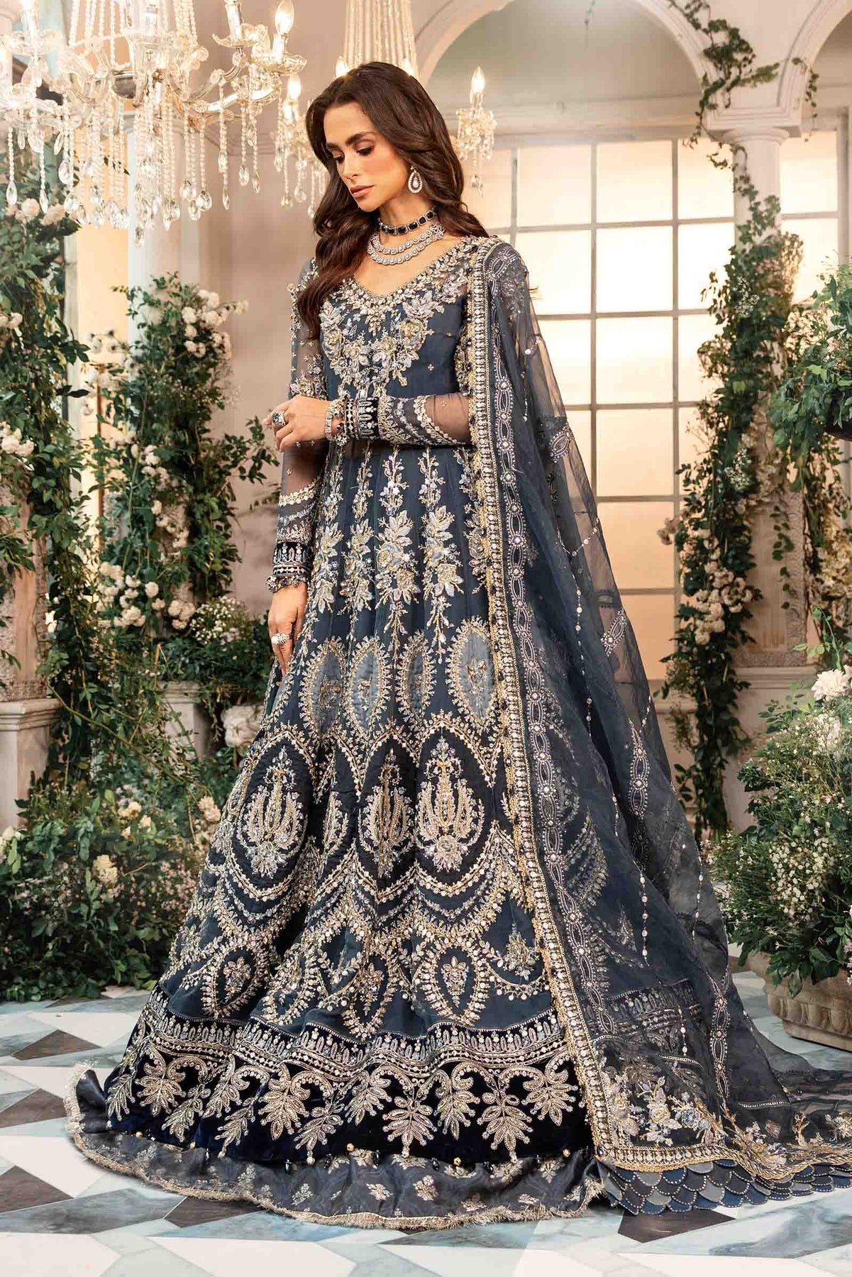 Maria B. 3 Piece Unstitched Embroidered Organza Suit BD-2901