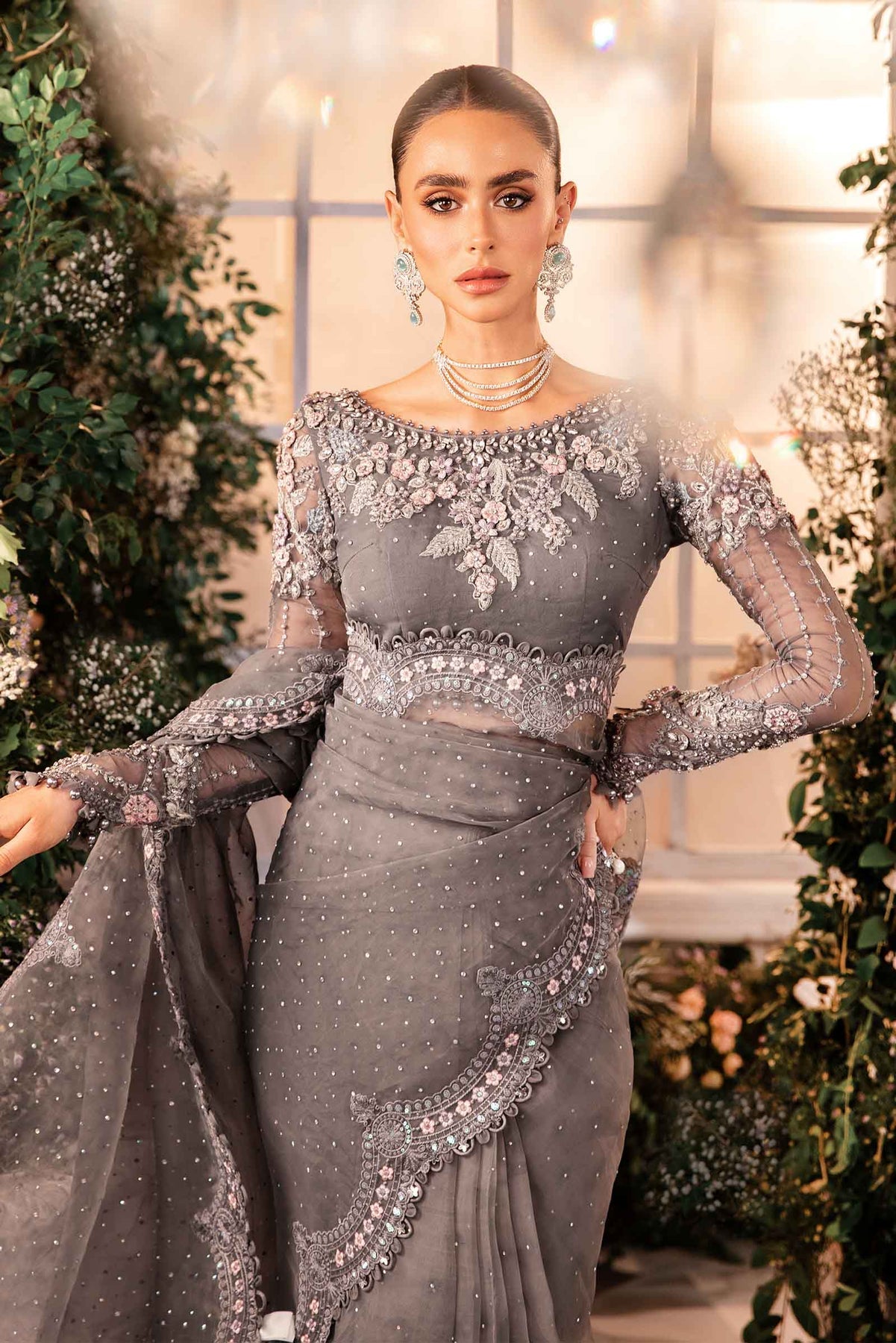 Maria B. 3 Piece Unstitched Embroidered Organza Suit BD-2902