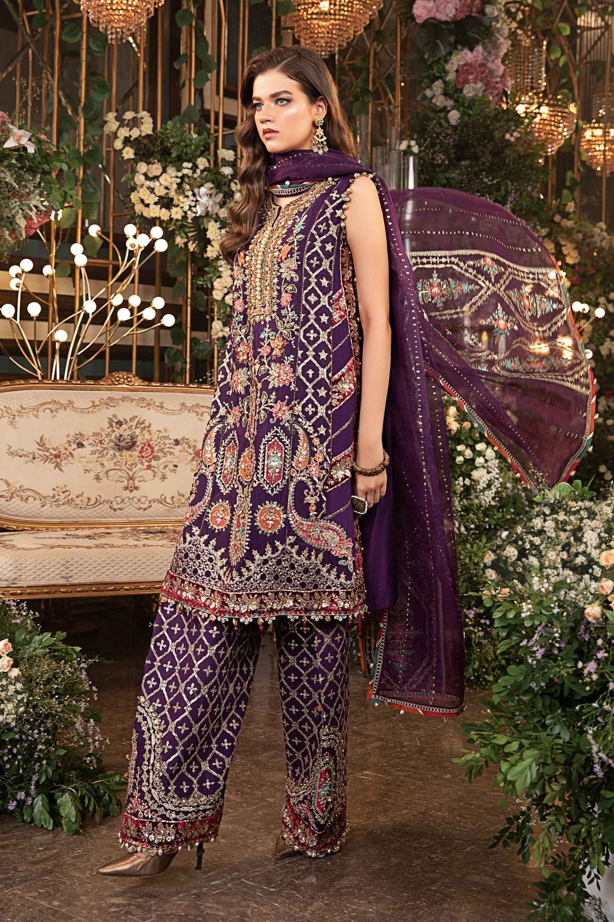 Maria B. 3 Piece Unstitched Embroidered Organza Suit BD-2903