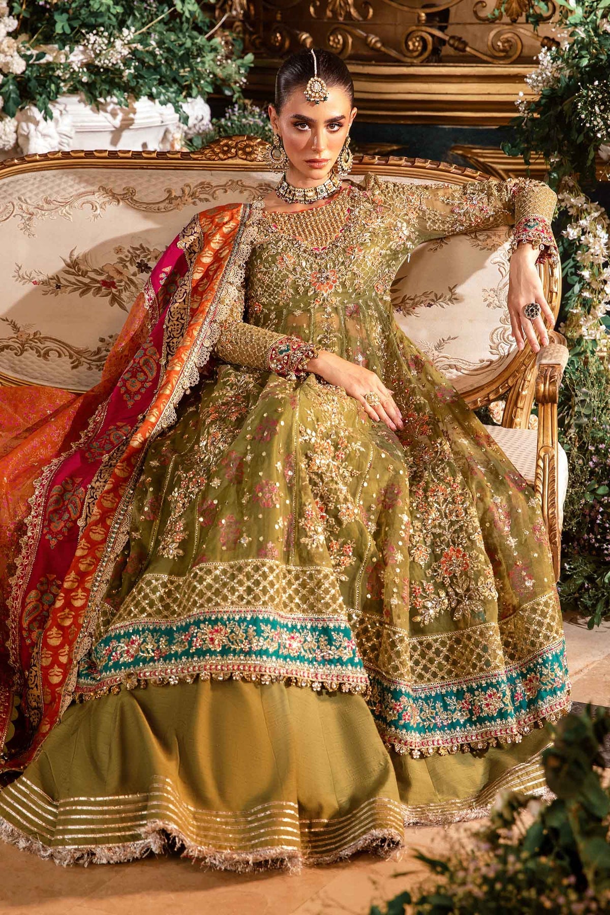 Maria B. 3 Piece Unstitched Embroidered Organza Suit | BD-2906