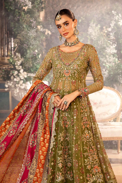 Maria B. 3 Piece Unstitched Embroidered Organza Suit | BD-2906