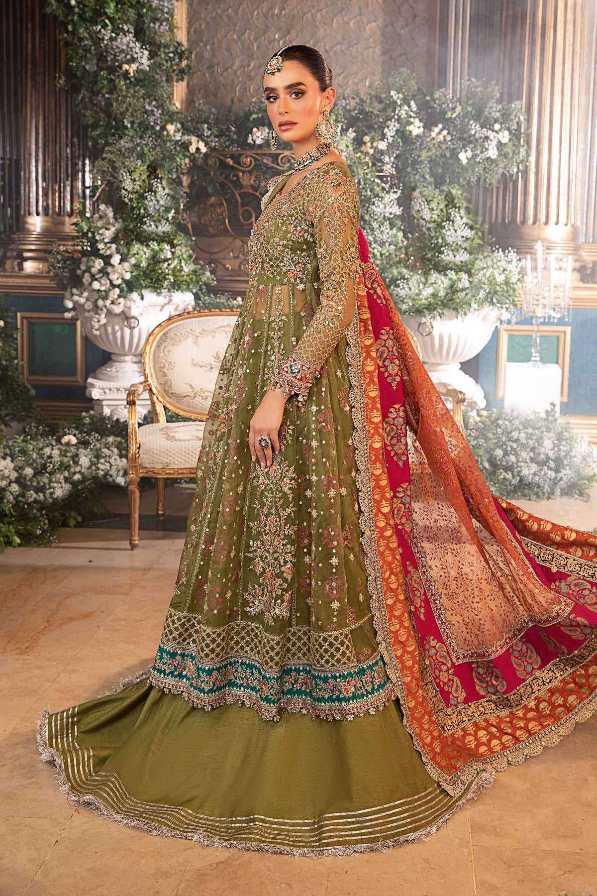 Maria B. 3 Piece Unstitched Embroidered Organza Suit | BD-2906