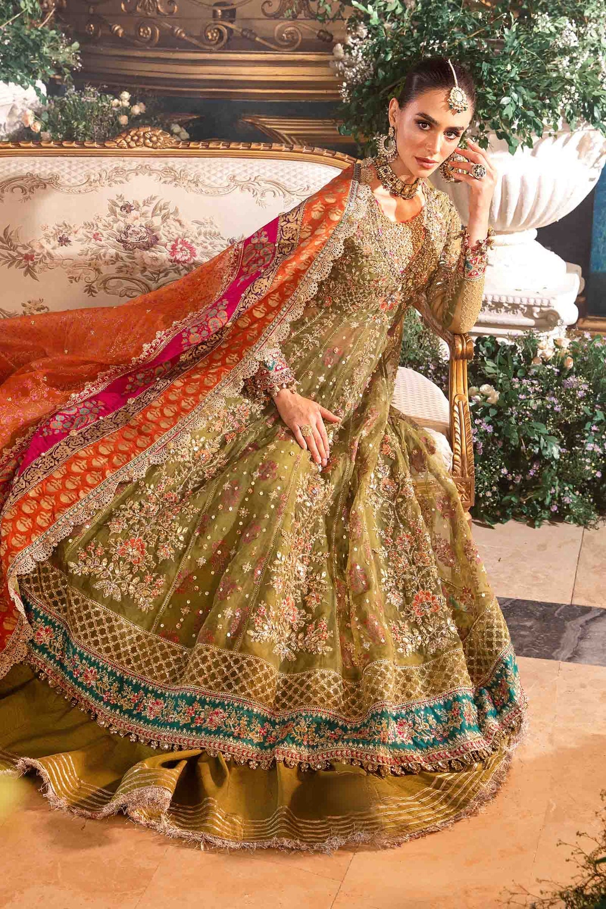 Maria B. 3 Piece Unstitched Embroidered Organza Suit | BD-2906