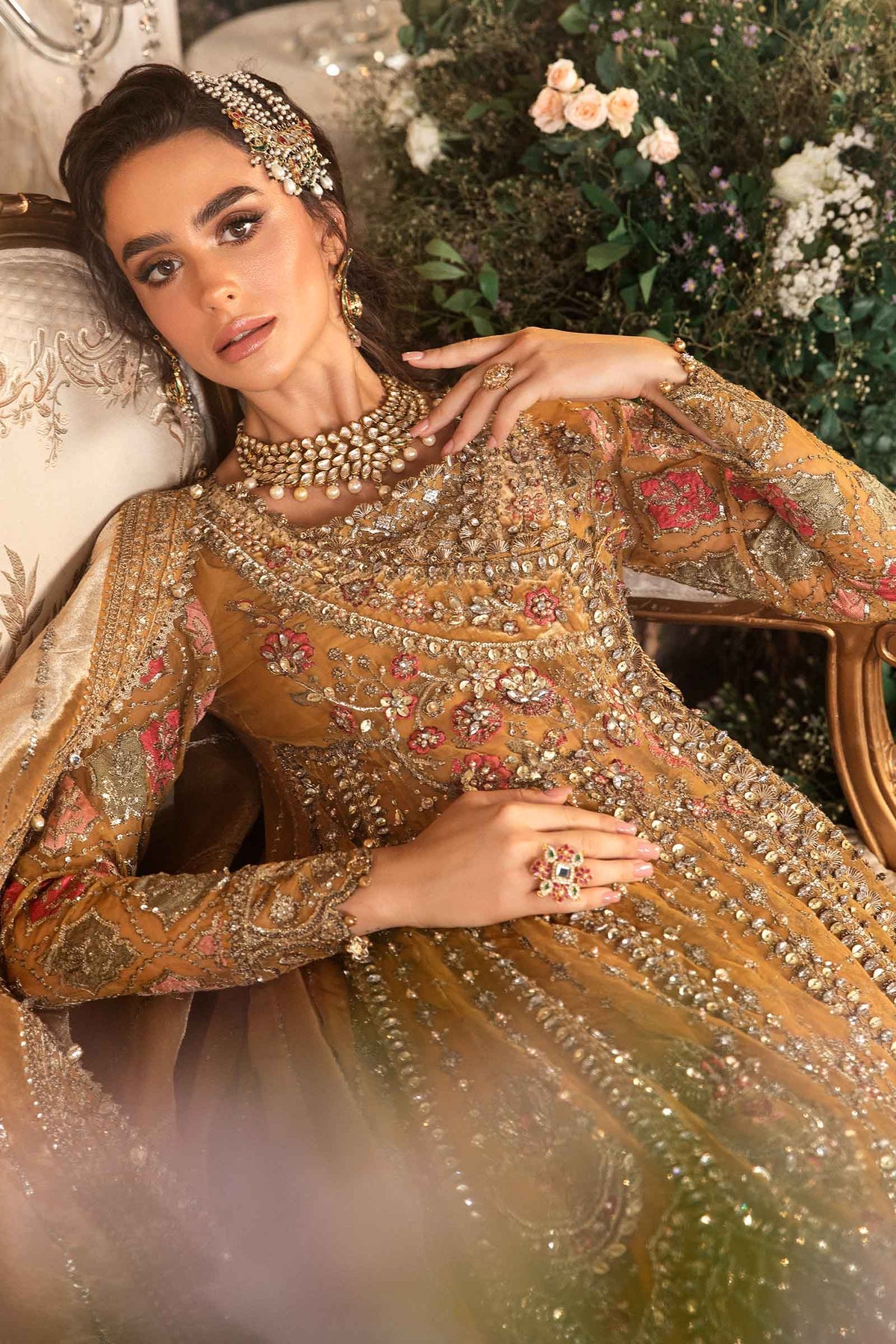 Maria B. 3 Piece Unstitched Embroidered Organza Suit | BD-2907