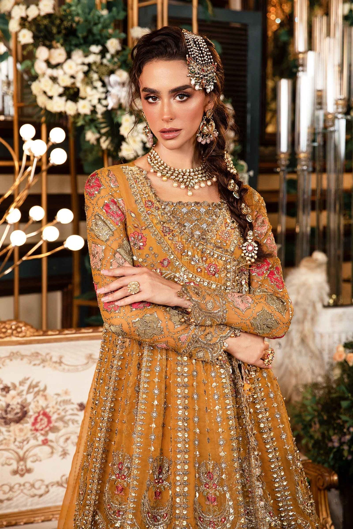 Maria B. 3 Piece Unstitched Embroidered Organza Suit | BD-2907