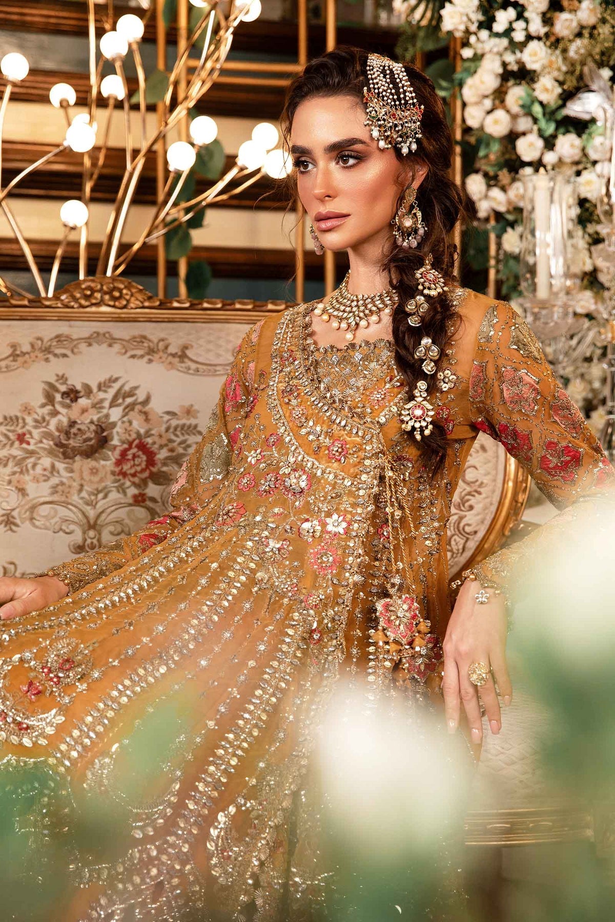 Maria B. 3 Piece Unstitched Embroidered Organza Suit | BD-2907