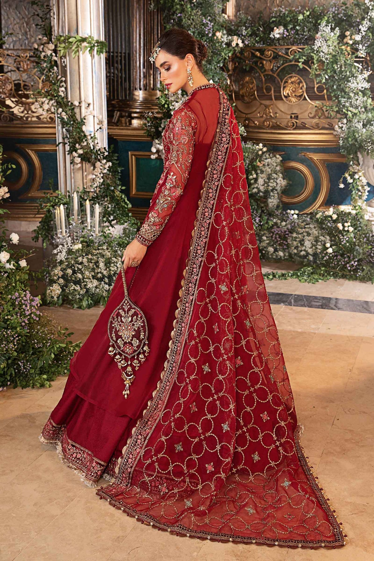 Maria B. 3 Piece Unstitched Embroidered Organza Suit | BD-2908