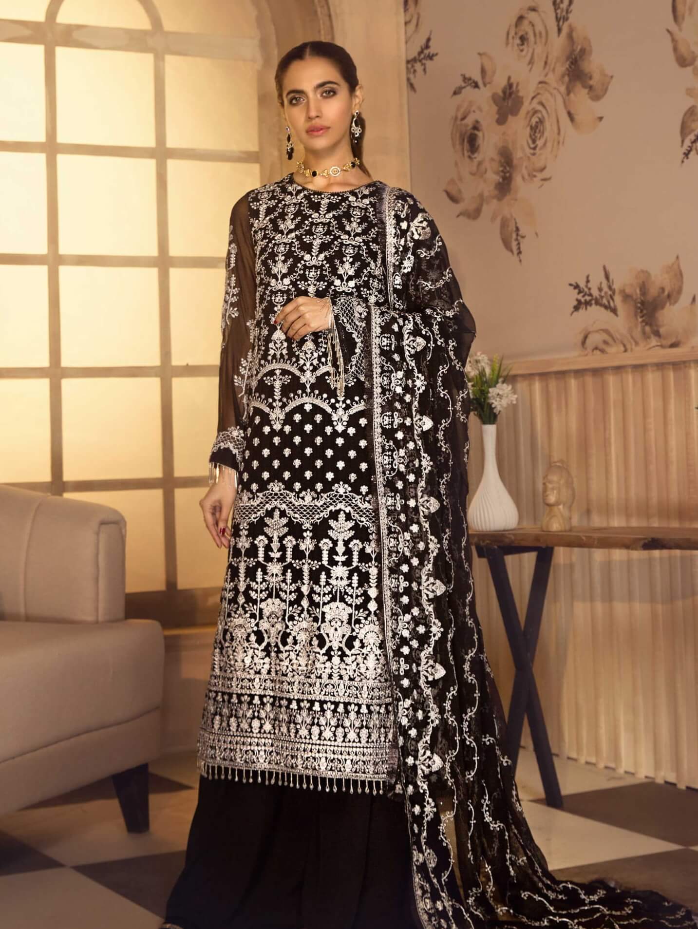 Noor E Rang By Zarif Luxury Unstitched Chiffon (ZF-11 Riwaj)