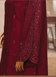 Majestic Emb Silk By HZ Textiles ( RDE-3P-004 Dark Cherry)