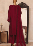 Majestic Emb Silk By HZ Textiles ( RDE-3P-004 Dark Cherry)