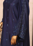 Majestic Emb Silk By HZ Textiles ( RDE-3P-006 Navy )