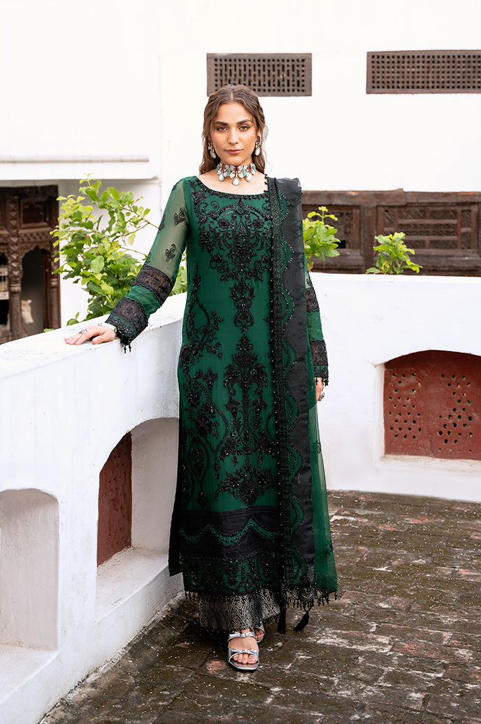 Saanjh Organza Embroidered collection By Razab - Zarf (SJH-08)