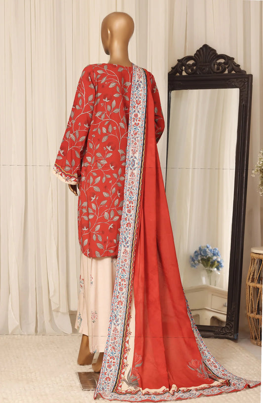 Linen Prints By Sadabahar (D-03 Red)