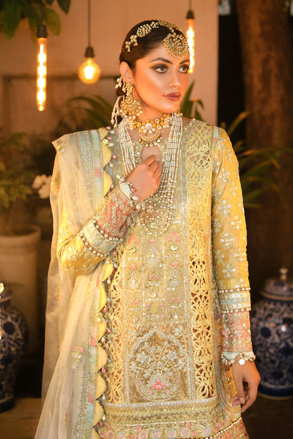 Wajadan By Raeesa Premium WD-4 (Lemon Chiffon)