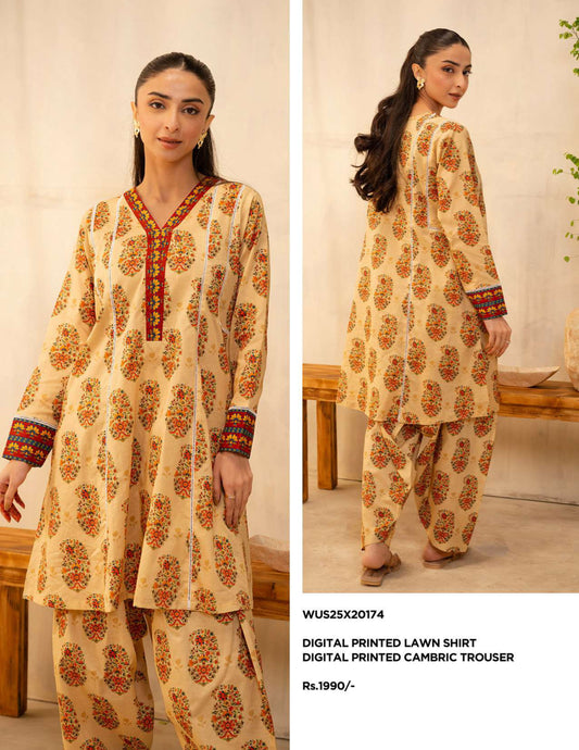 Zellbury Un-Stitched Lawn Collection '25 Wus25X20174