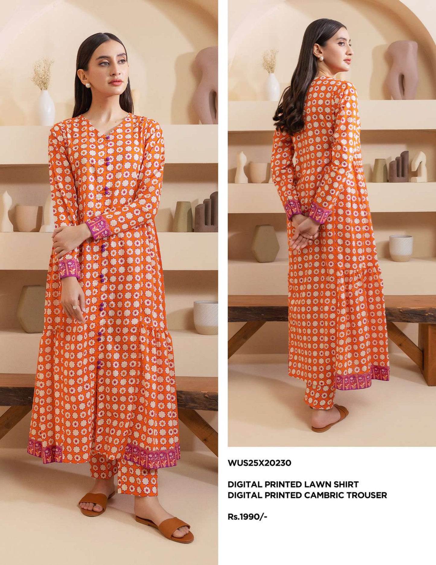 Zellbury Un-Stitched Lawn Collection '25 Wus25X20230