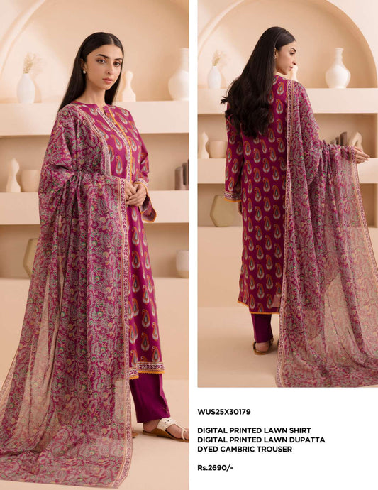 Zellbury Un-Stitched Lawn Collection '25 Wus25X30179