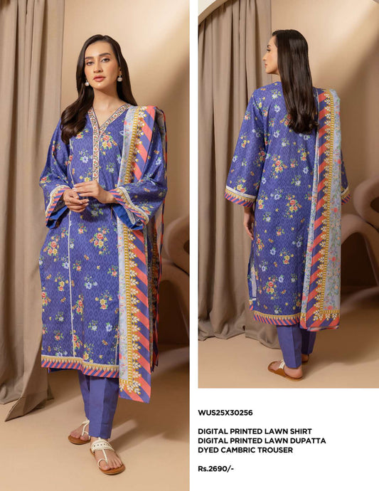 Zellbury Un-Stitched Lawn Collection '25 Wus25X30256