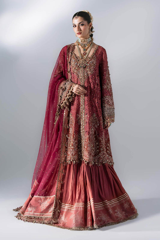 Mbroidered By Maria.b Wedding Formals -BD-3108-Deep Salmon pink-Default