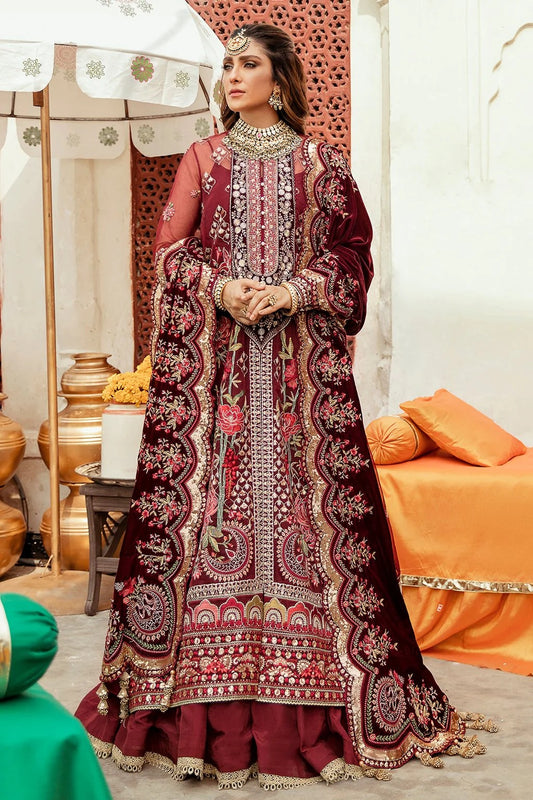 GISELE Shagun Luxury Formal Unstitched 3PC Suit D-10 Mahjabeen
