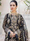 Afrozeh Shehnai Luxury Wedding Chiffon Unstitched 3pc Suit - Aab Gina