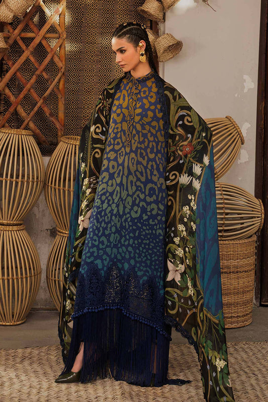 3 Piece Unstitched Embroidered Dobby Linen Suit By M.Prints Vol-31  ( 01-B )
