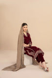 MILAN 3pcs Un-Stitched Fancy Heavy Emb Velvet [D-5712]