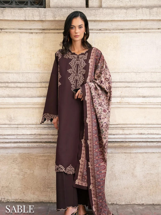 Meet Me In Istanbul by Rang Rasiya Unstitched Khaddar 3Pc Suit -  SABLE