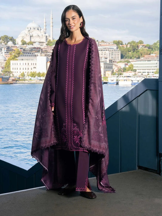 Meet Me In Istanbul by Rang Rasiya Unstitched Khaddar 3Pc Suit - MAUVE