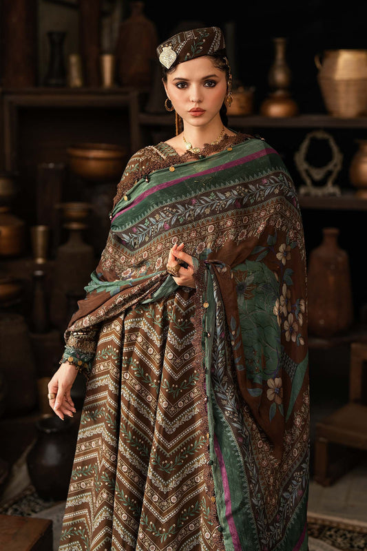 3 Piece Unstitched Embroidered Dobby Linen Suit By M.Prints Vol-31  ( 07-A )