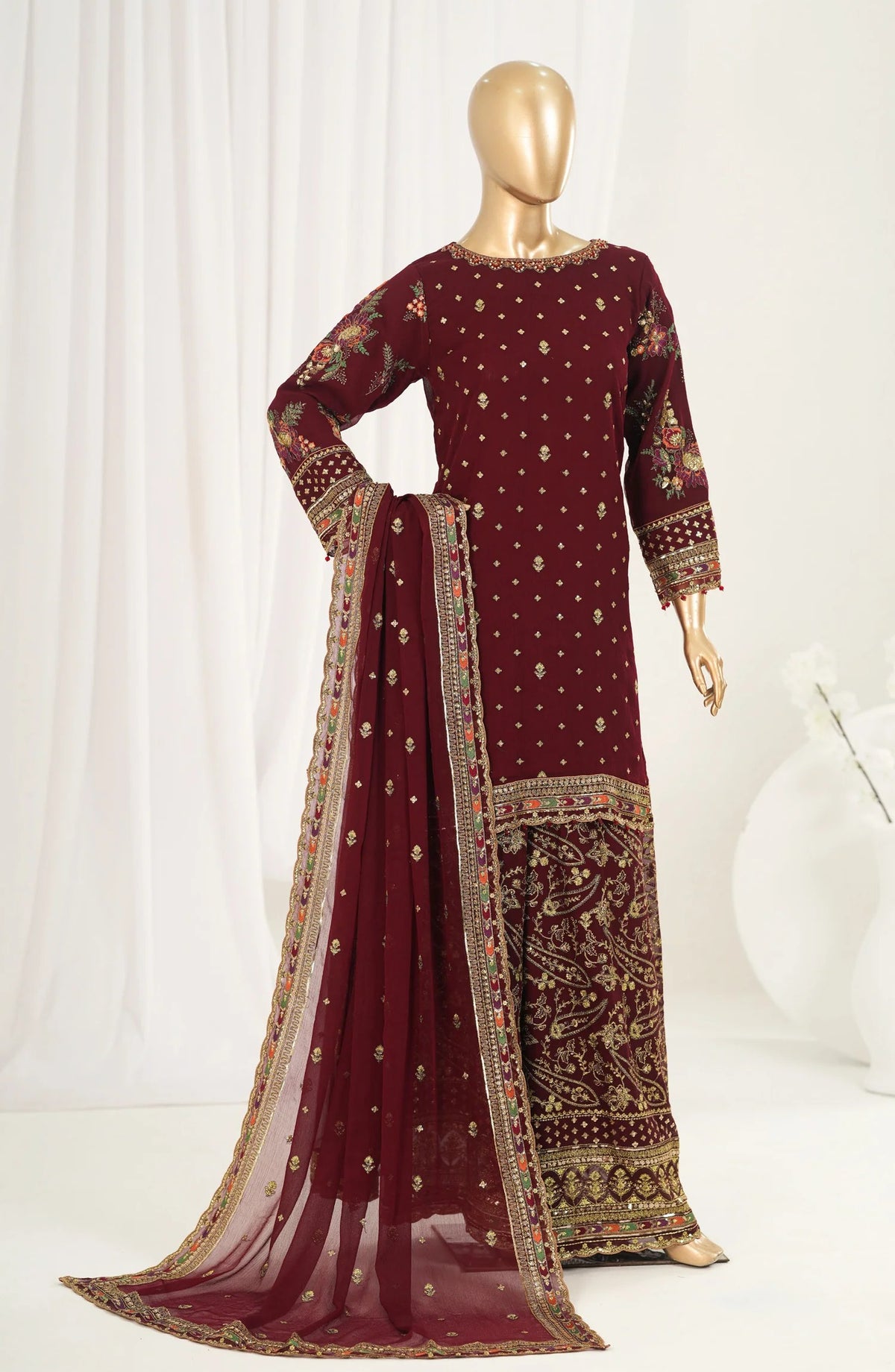 Afsanay Luxury Collection By Sadabahar Vol-3 (CR-34 Maroon)