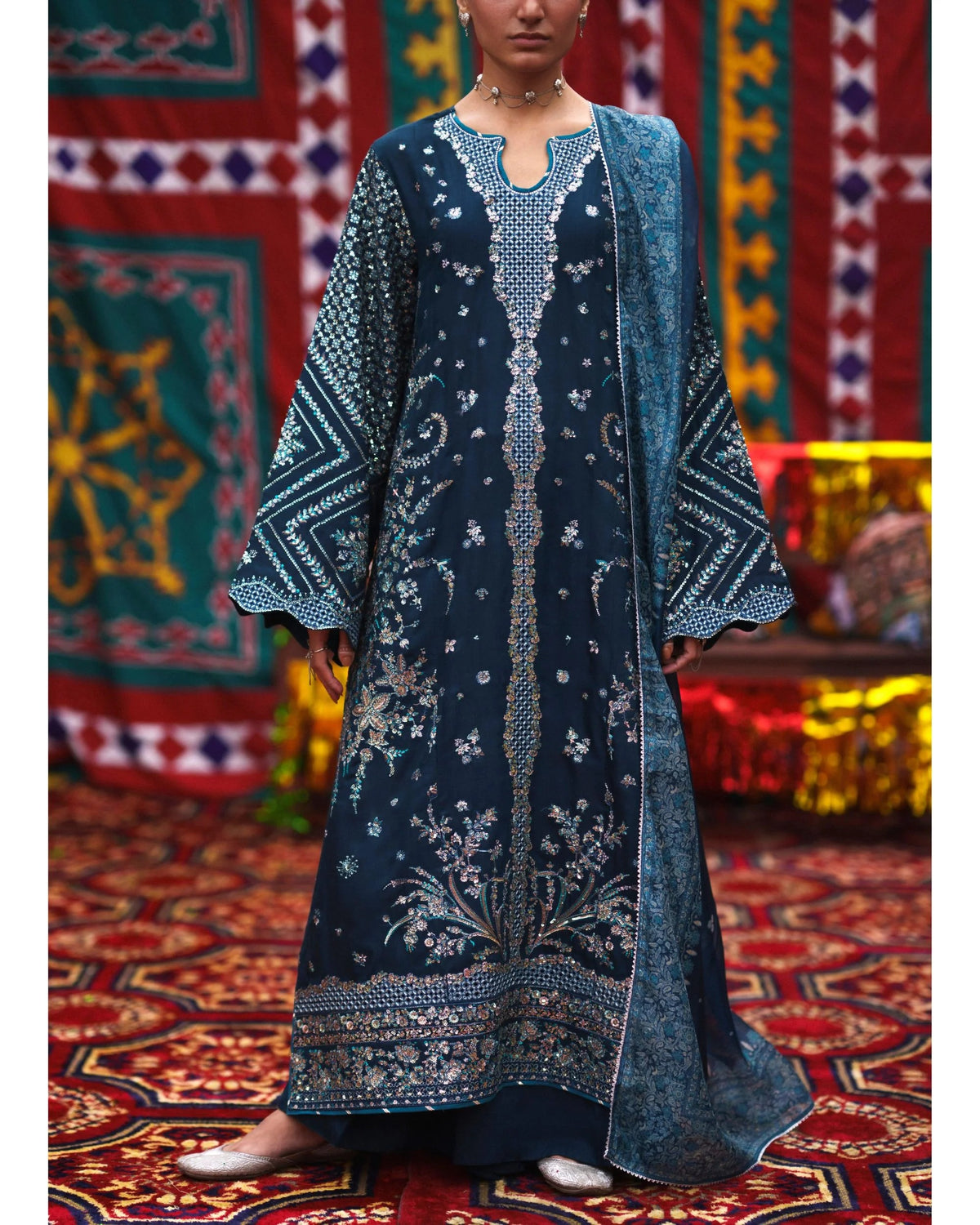 Mubarak - Festive Collection by Casuallite RTW Embroidered Viscose Silk (Neelofar)
