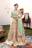 EZRA Luxury Wedding Hand Embellished Net Unstitched 3Pc Suit - SAGE
