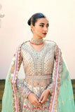 EZRA Luxury Wedding Hand Embellished Net Unstitched 3Pc Suit - SAGE