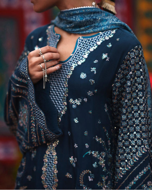 Mubarak - Festive Collection by Casuallite RTW Embroidered Viscose Silk (Neelofar)