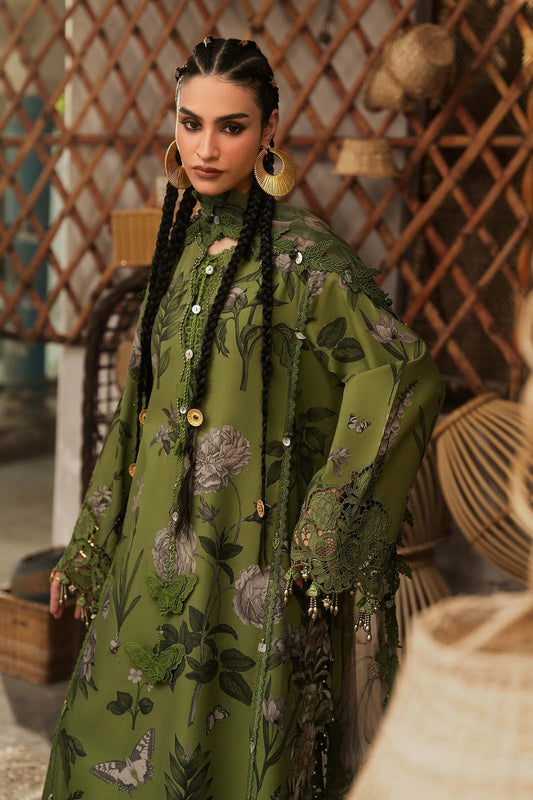 3 Piece Unstitched Embroidered Dobby Linen Suit By M.Prints Vol-31  ( 09-B )
