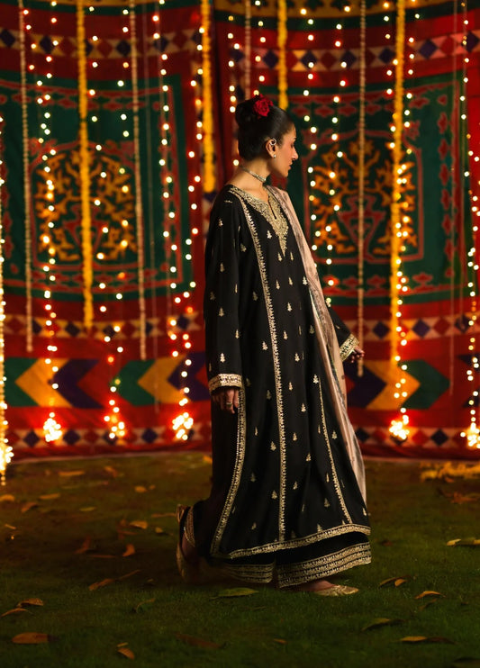 Chand Bali by Casuallite RTW Embroidered Viscose Silk (Noor e Shab)