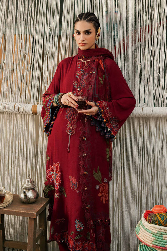 3 Piece Unstitched Embroidered Dobby Linen Suit By M.Prints Vol-31  ( 10-A )
