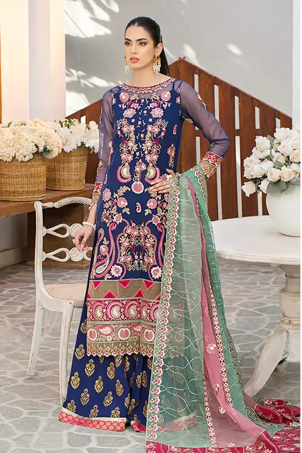 Plush La Roza by Imrozia Premium Embroidery Suit L-246 Florral Ripples