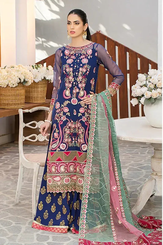 Plush La Roza by Imrozia Premium Embroidery Suit L-246 Florral Ripples
