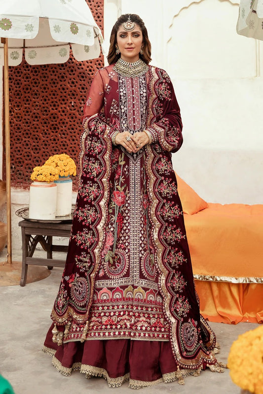 GISELE Shagun Luxury Formal Unstitched 3PC Suit D-10 Mahjabeen